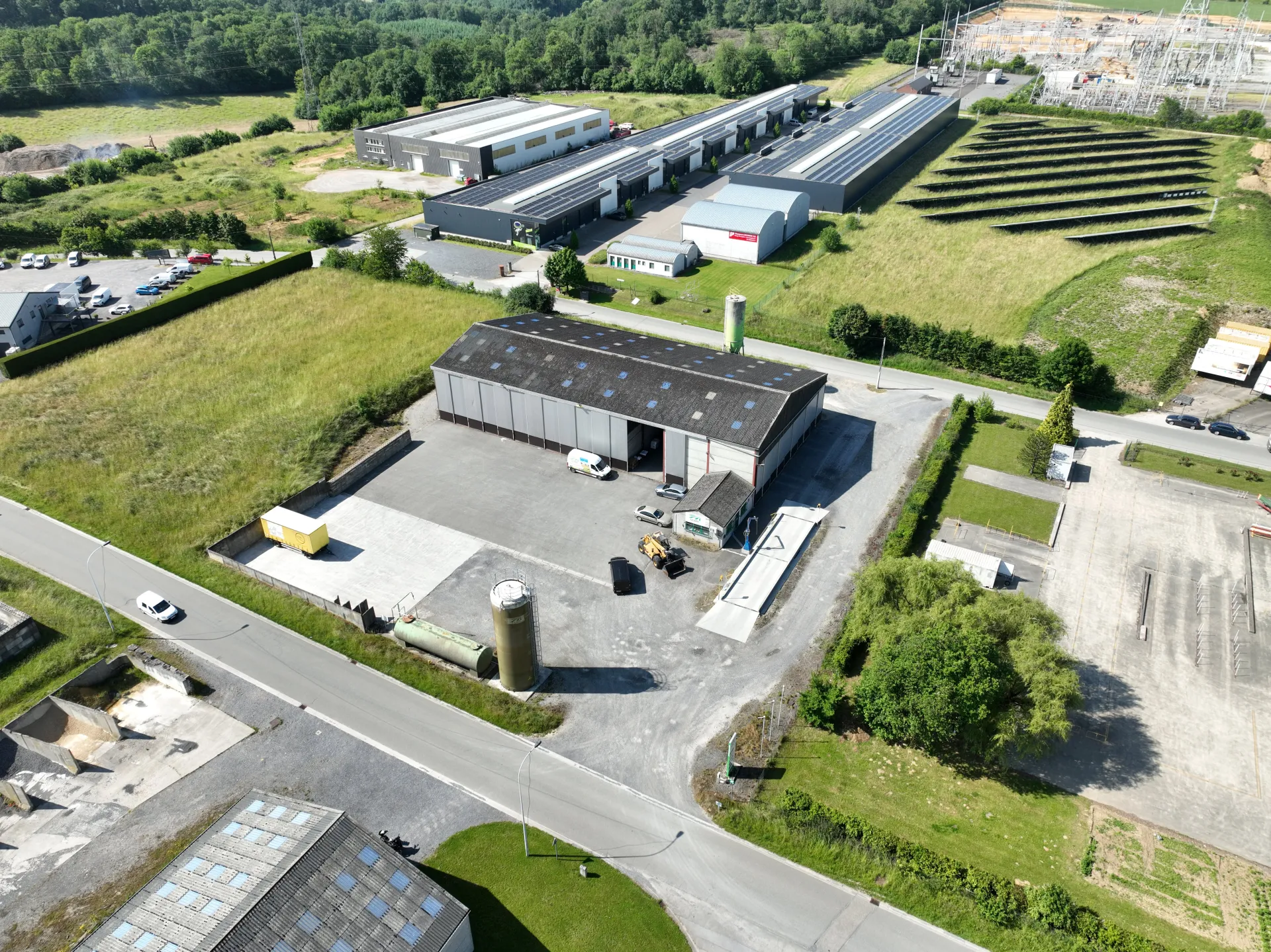 Photo a&eacute;rienne du d&eacute;p&ocirc;t de Achene