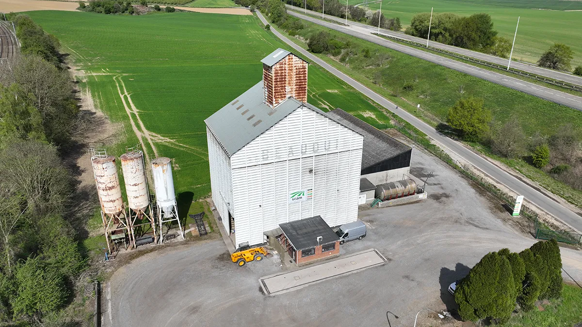 Photo a&eacute;rienne du d&eacute;p&ocirc;t de Milmort
